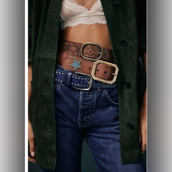 Free People Accessories - NWT Free People Starcrossed studded Leather Belt